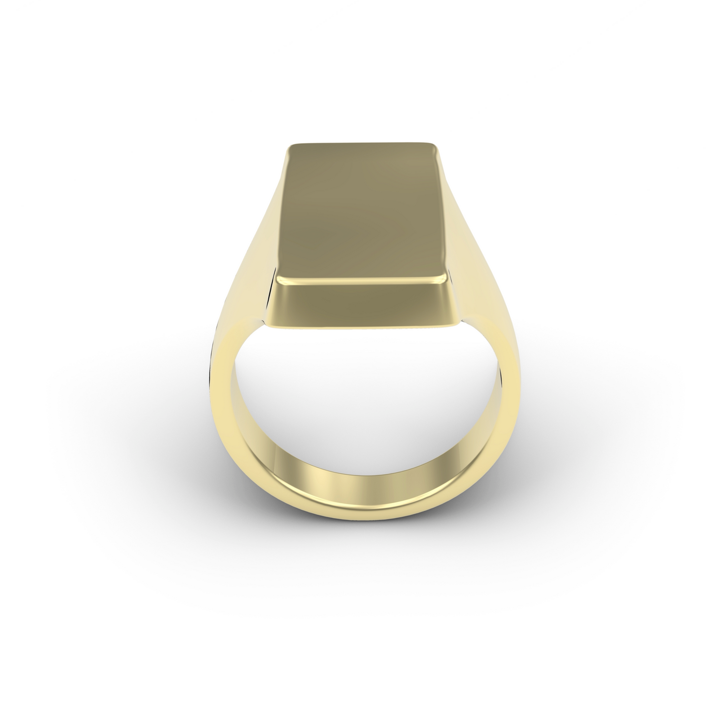 FRONT VIEW ON THE INGOT SIGNET RING 14K YELLOW GOLD