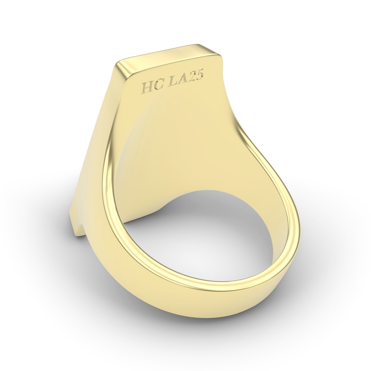 BACKSIDE VIEW OF THE INGOT SIGNET RING 14K YELLOW GOLD