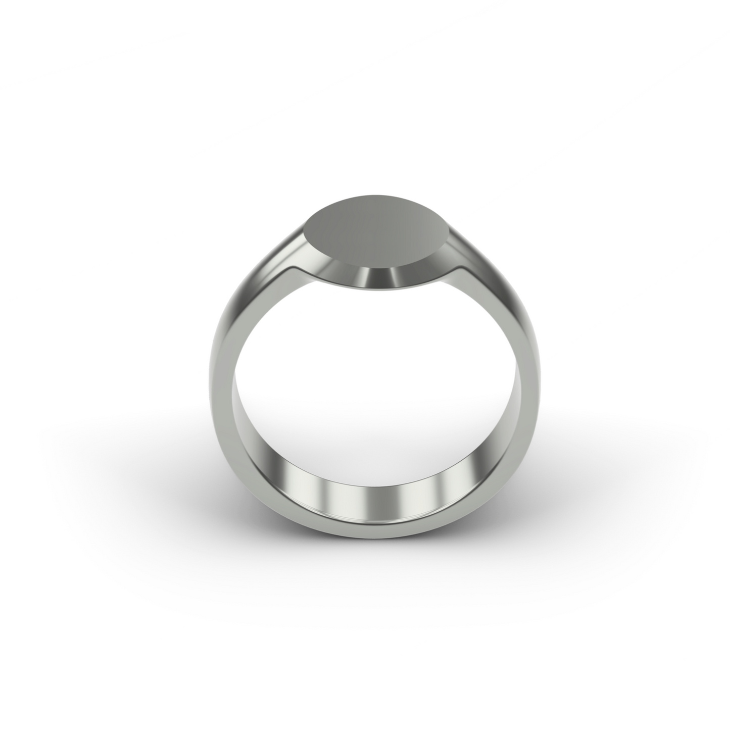 SILVER SLIM OVAL SIGNET RING