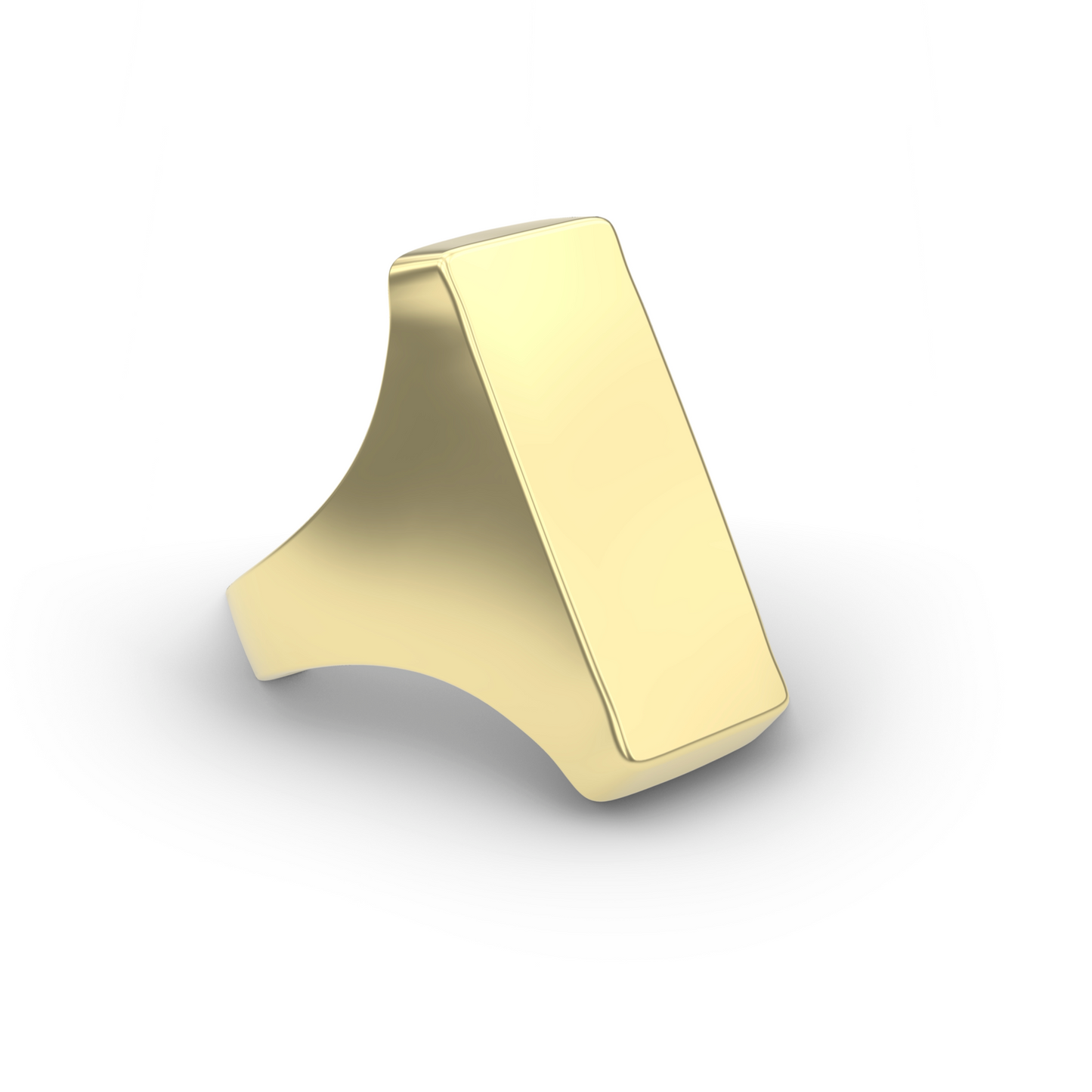 SIDE VIEW OF THE INGOT SIGNET RING 14K YELLOW GOLD 