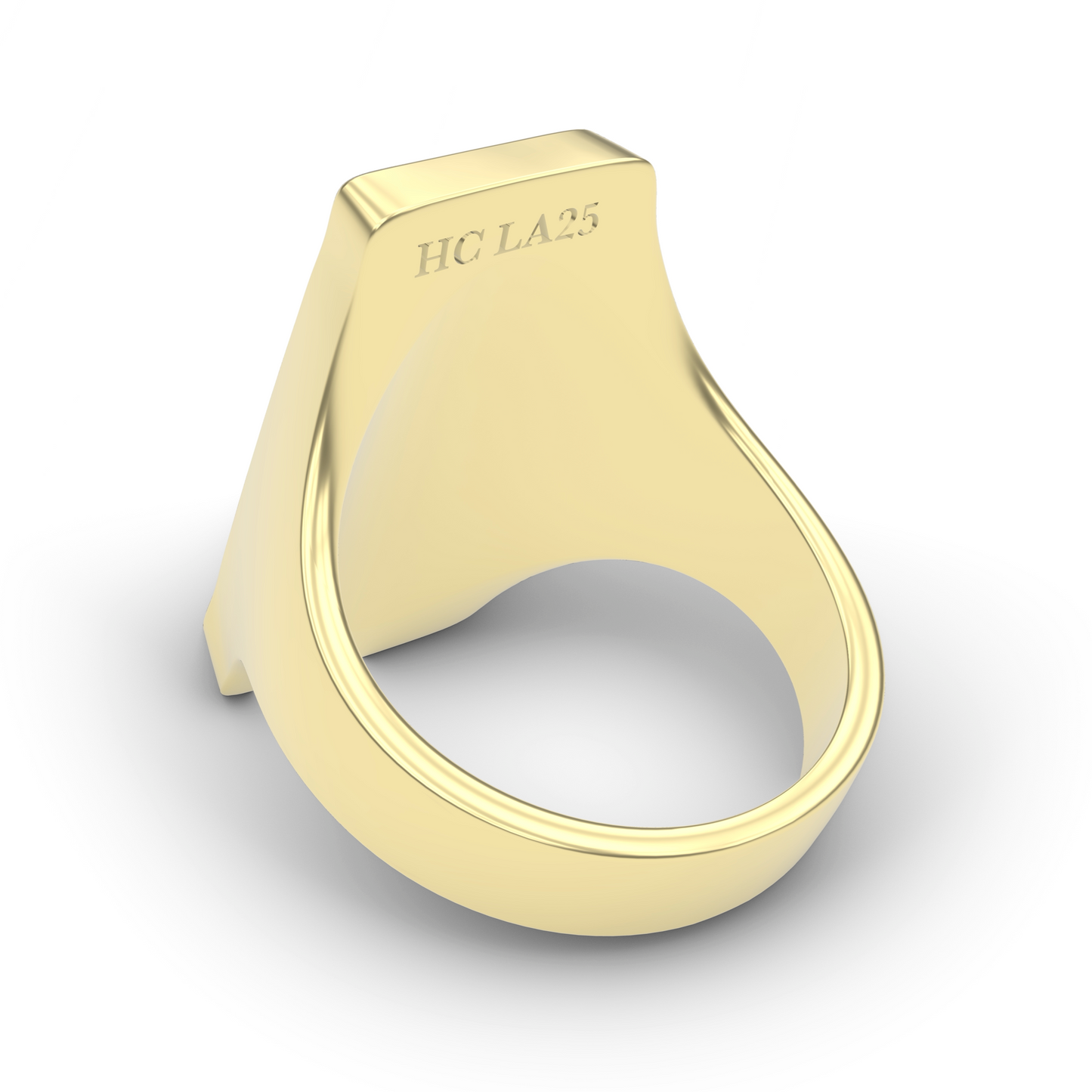 BACKSIDE VIEW OF THE INGOT SIGNET RING 14K YELLOW GOLD 