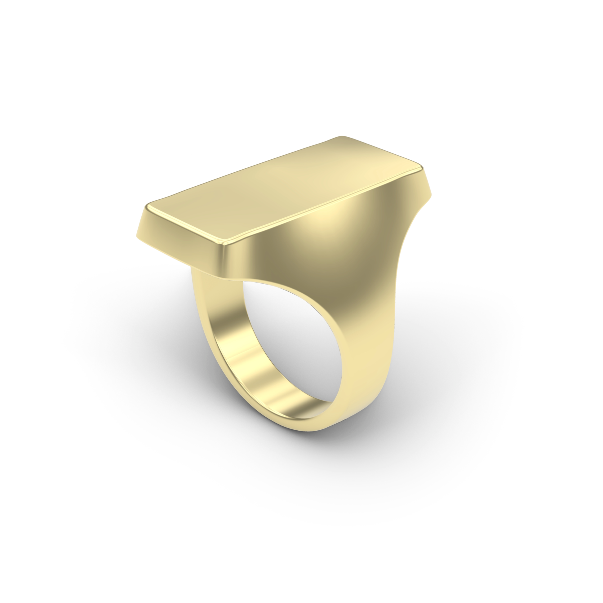 SIDE VIEW RECTANGLE INGOT SIGNET RING 14K YELLOW GOLD 