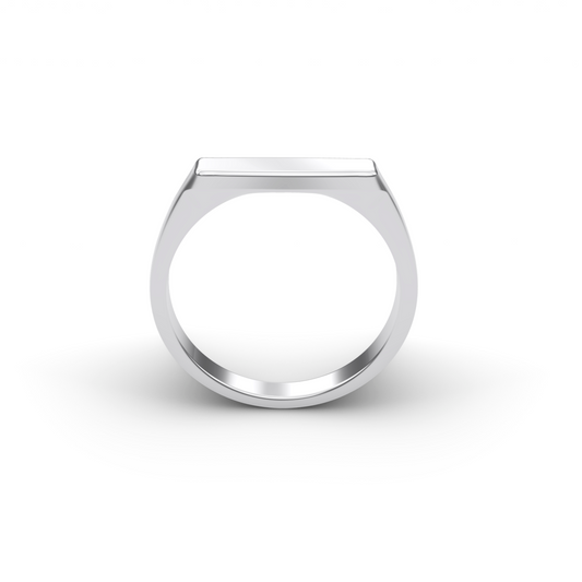 PLATINUM LUX SIGNET RING SLIM RECTANGLE