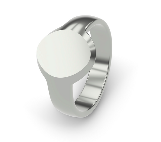 PLATINUM FRONT VIEW SIGNET RING