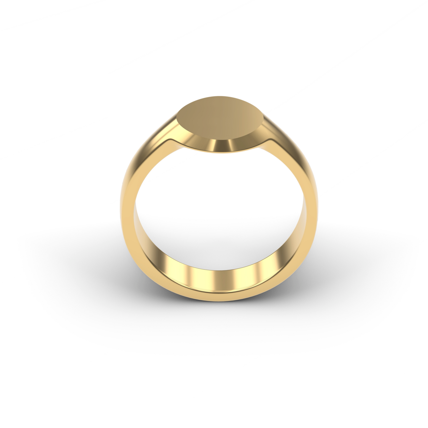 GOLD SLIM OVAL SIGNET RING FRONT VIEW